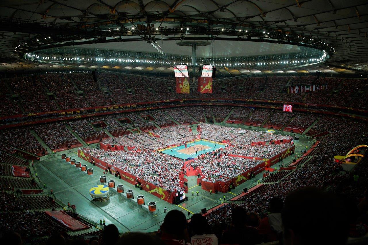 Svetsko prvenstvo u odbojci, Poljska, 30. avgust 2014. godine, Nacionalni stadion u Varšavi, 61.500 gledalaca na utakmici 1. kola Poljska - Srbija